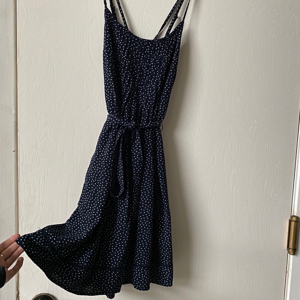 A&F Navy Blue Polka Dot Dress